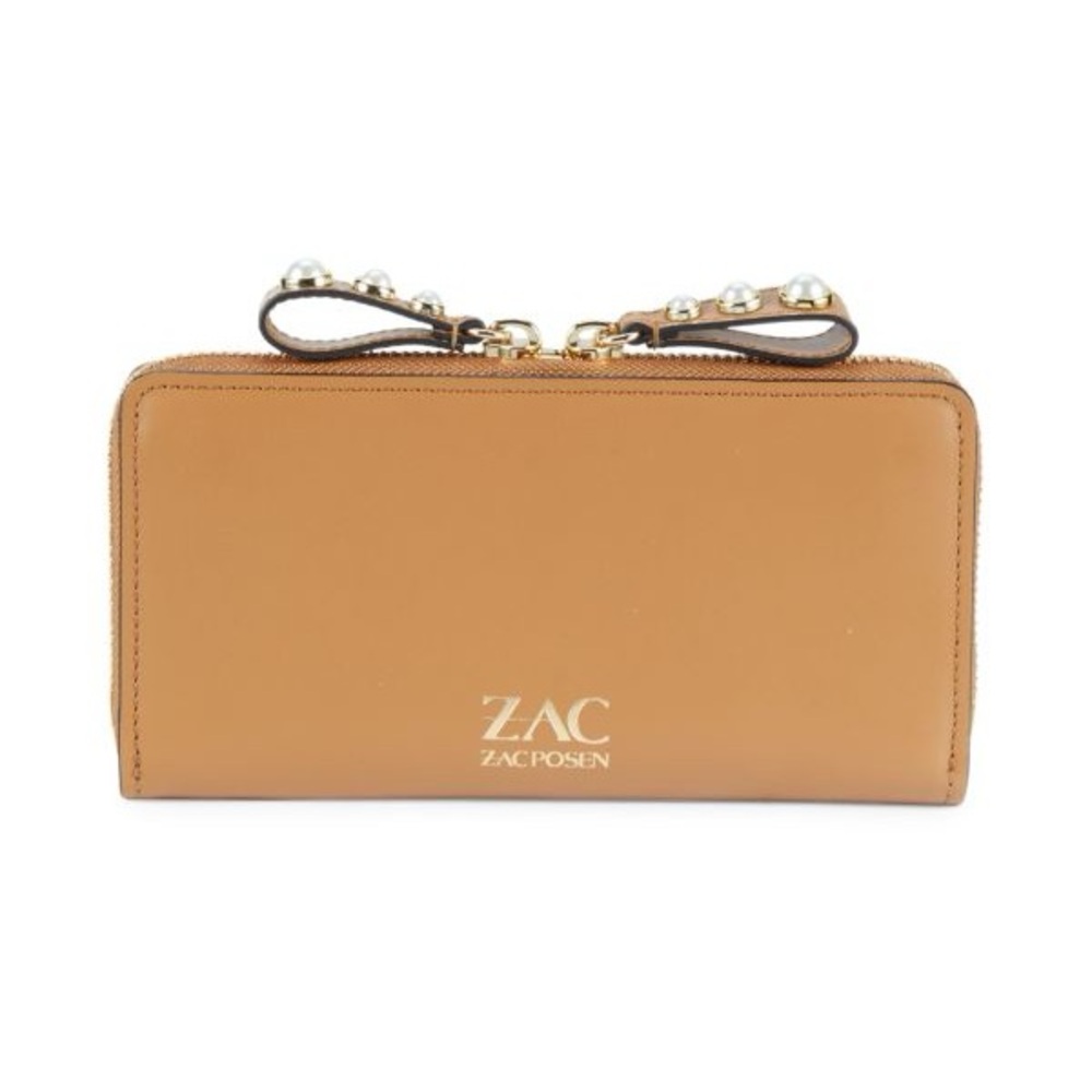 ZAC Zac Posen Eartha Leather Zip-Around Wallet pearls